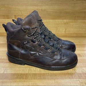 Justin Boots Lace Up Leather Work Boots Brown Mens Size 11M Model 956